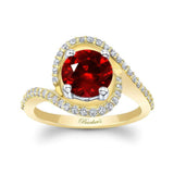 Floating Halo Ruby And Diamond Engagement Ring
