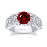 Three Row Ruby And Diamond Ring