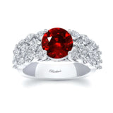 Three Row Ruby And Diamond Ring