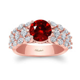 Three Row Ruby And Diamond Ring
