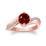 Ruby And Diamond Split Shank Engagement Ring