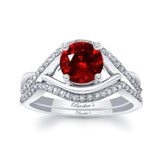 Ruby And Diamond Criss Cross Ring Set