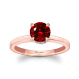 Round Hidden Halo Ruby And Diamond Engagement Ring