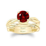 Ruby Twist Solitaire Bridal Set