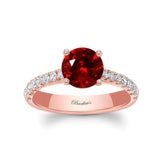 Round Ruby And Diamond Engagement Ring
