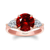 3 Carat Round Ruby And Diamond Ring