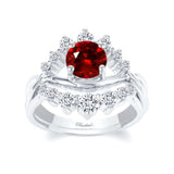 Ruby And Diamond Unique Wedding Set