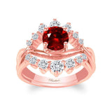 Ruby And Diamond Unique Wedding Set