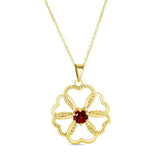 Ruby Intertwined Hearts Necklace