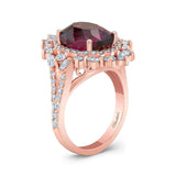 5 Carat Oval Rhodolite Ring