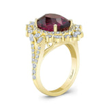 5 Carat Oval Rhodolite Ring