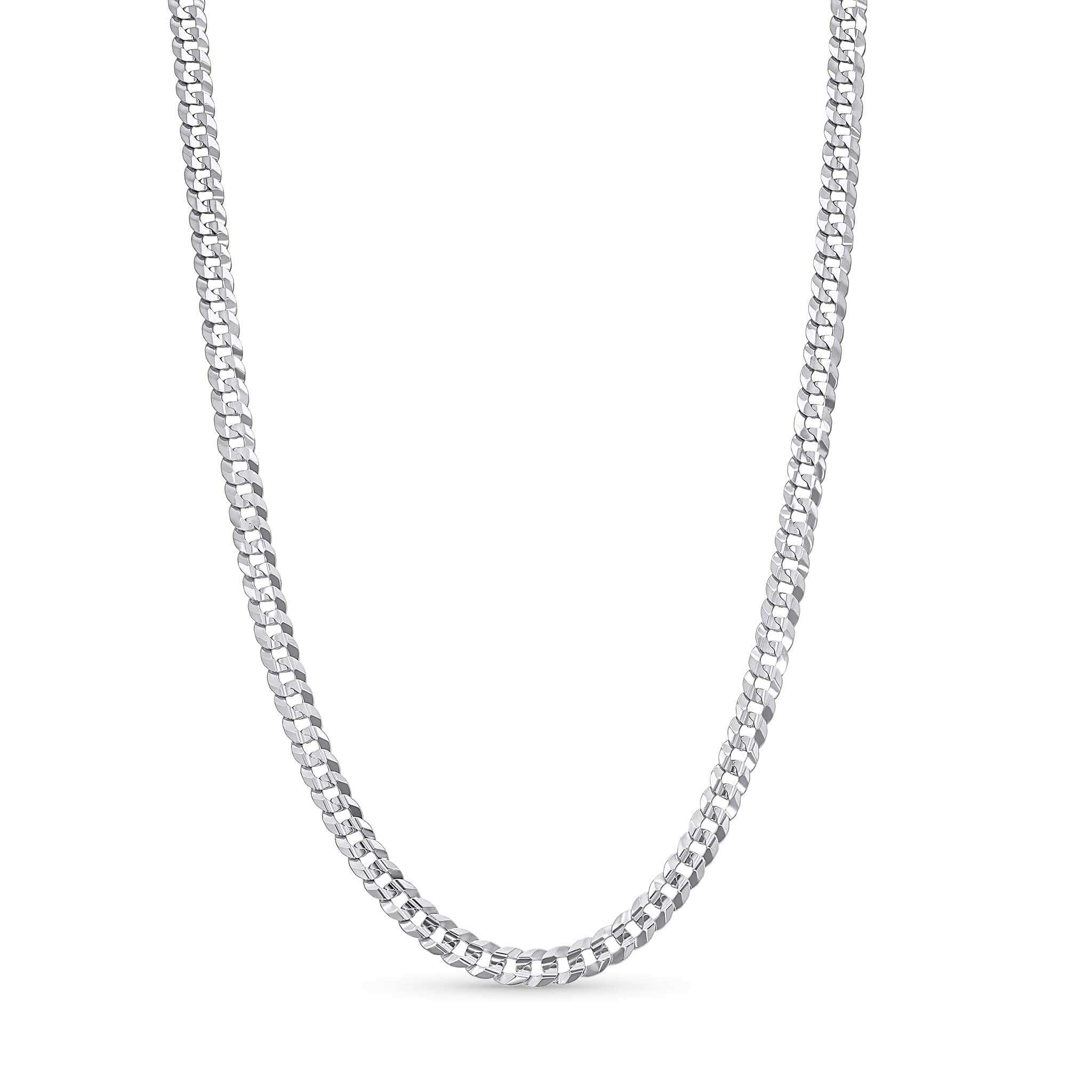 Curb Silver Chain featuring durable silver links for refined elegance and timeless design.