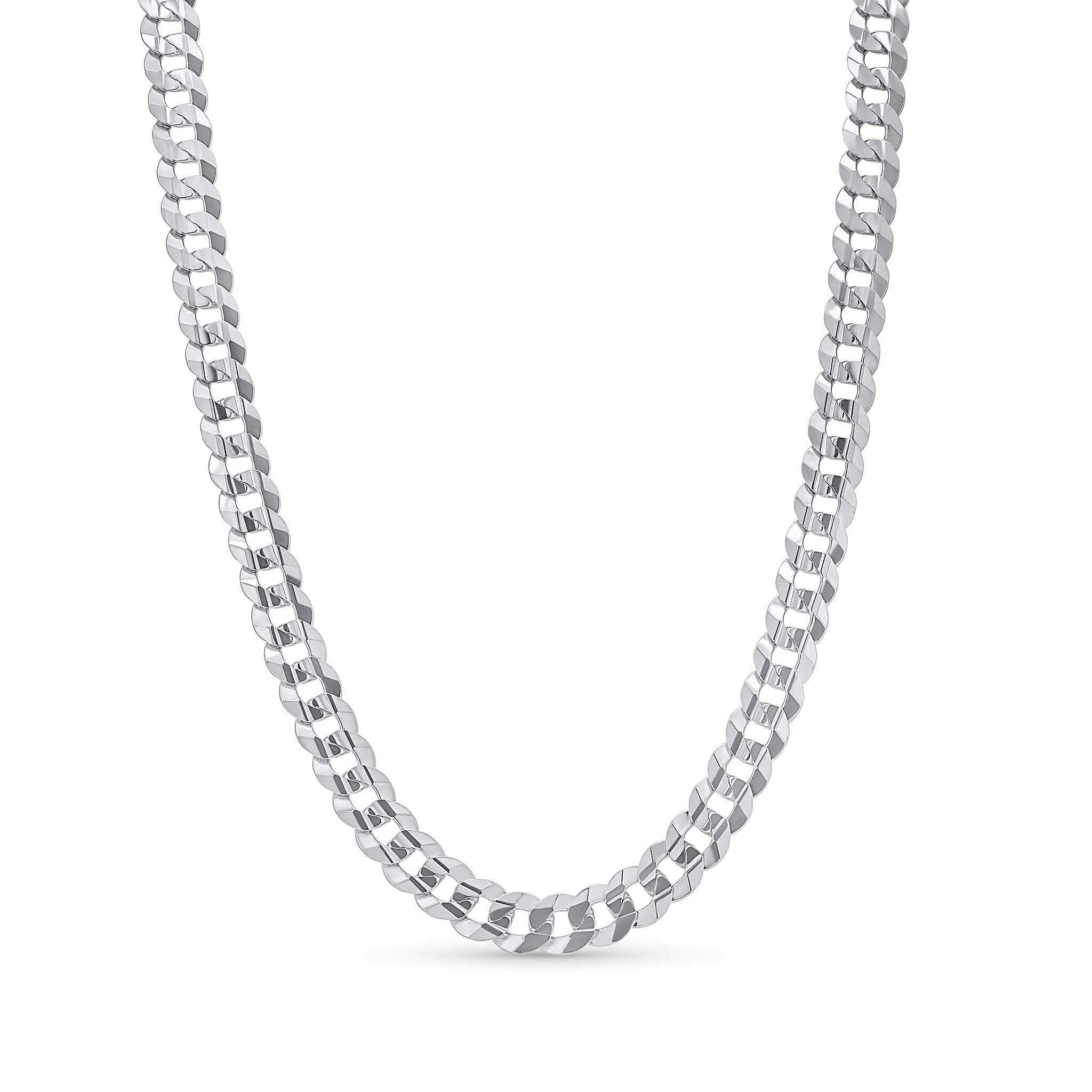 Curb Silver Chain featuring a timeless design with durable silver links for refined elegance and versatile styling.