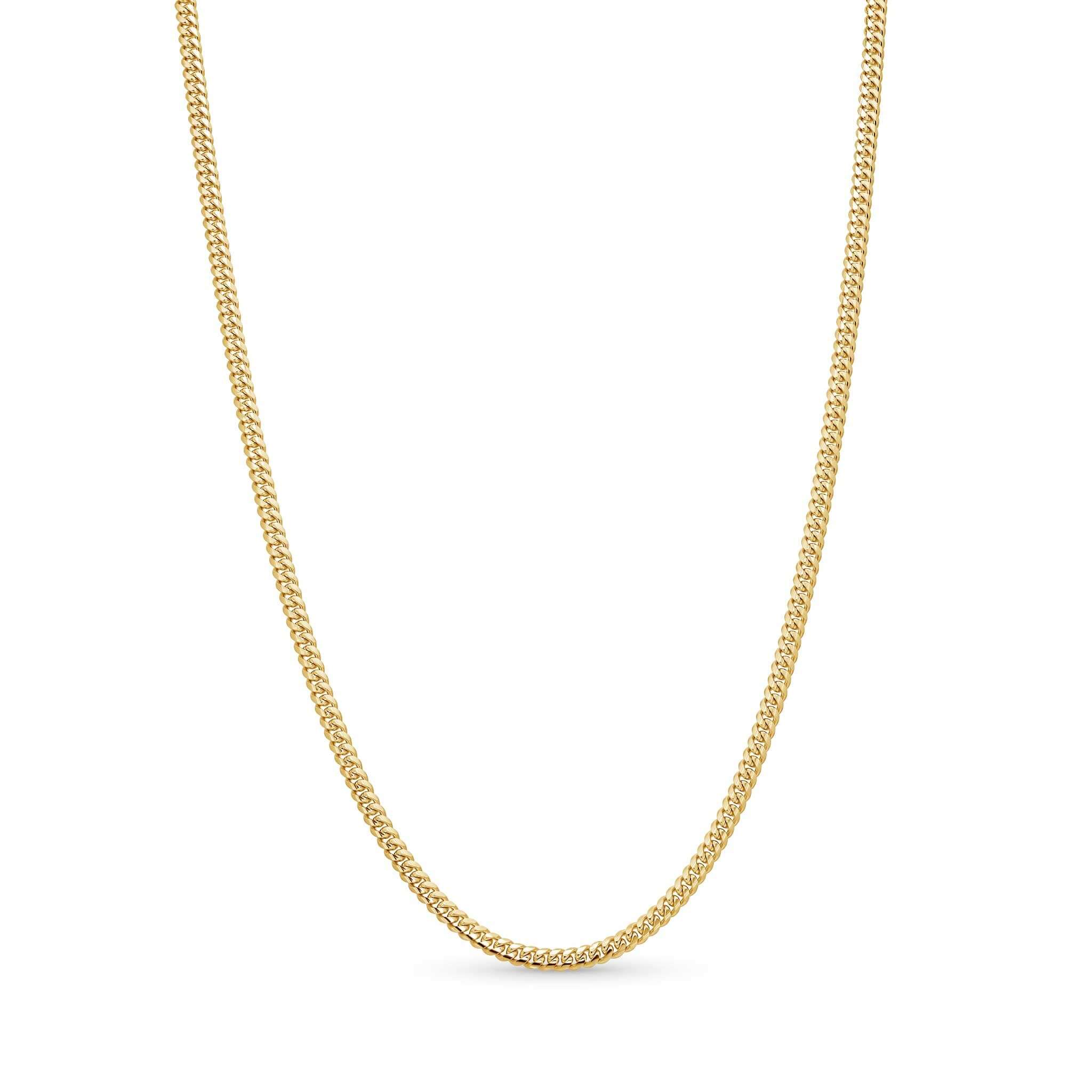 Vermeil Miami Cuban Chain, lustrous gold chain with thick interlocking design, perfect for layering or as a statement piece.