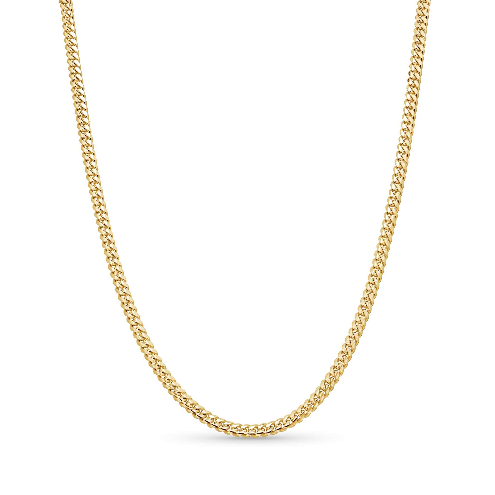 Vermeil Miami Cuban Chain showcasing a thick, interlocking design in lustrous gold vermeil.
