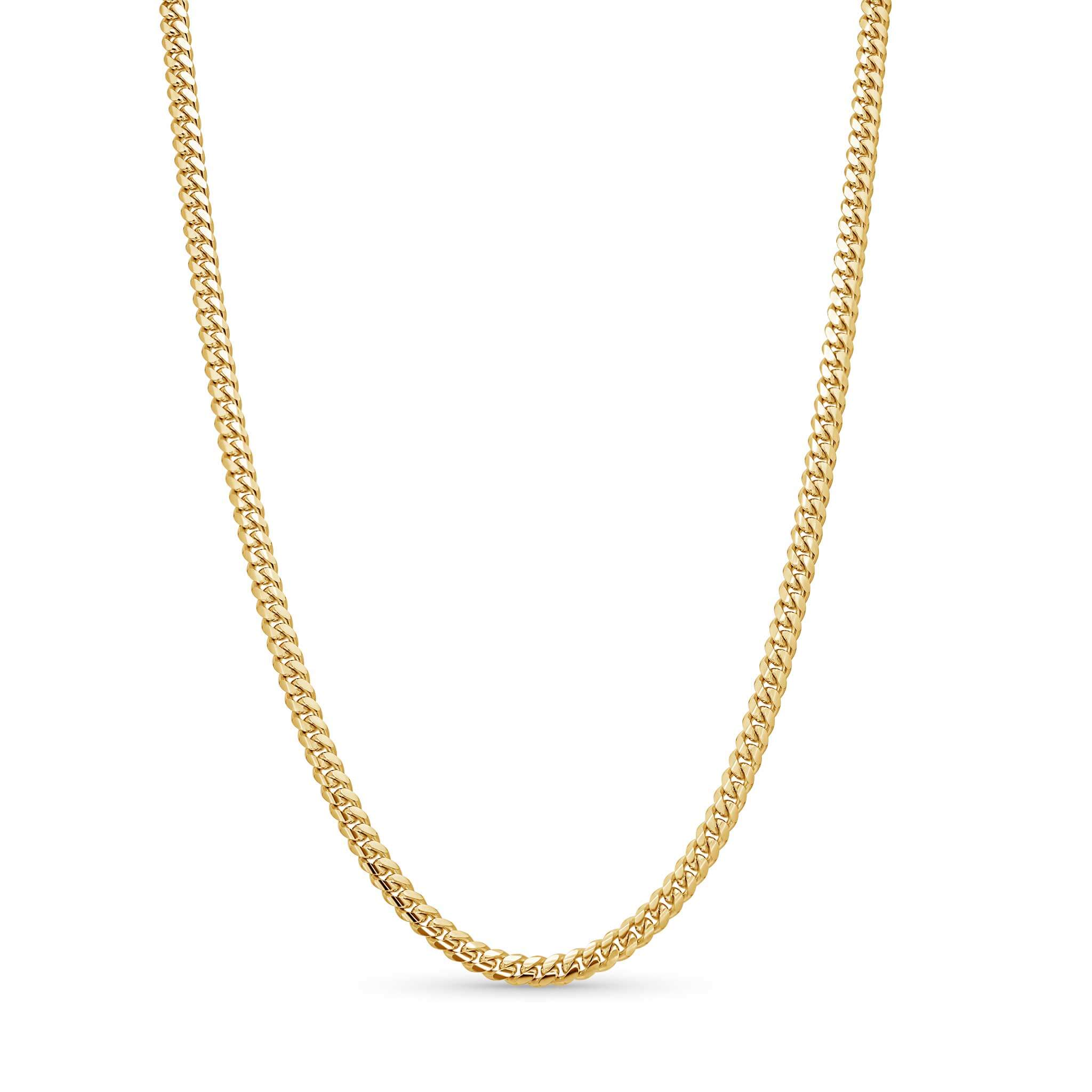 Vermeil Miami Cuban Chain featuring a thick interlocking design with a lustrous golden glow.