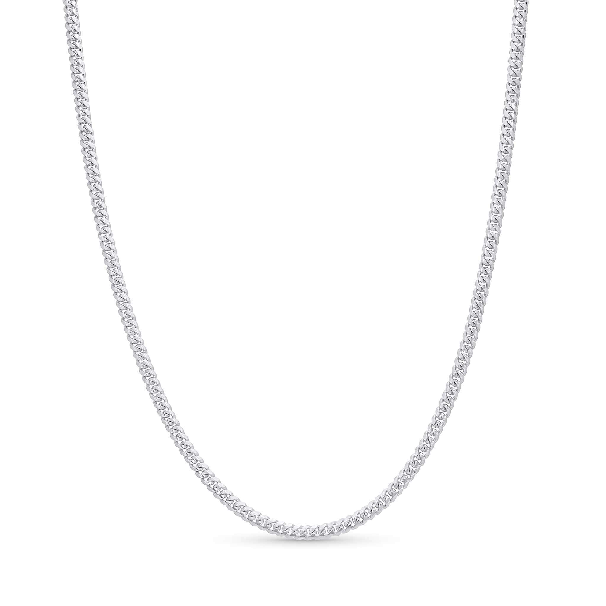 Men's Silver Miami Cuban Chain displayed elegantly, showcasing its polished silver finish and durable design.