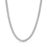 Men's Silver Miami Cuban Chain showcasing tightly interlocked links with a sleek silver finish.