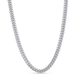 Men's Silver Miami Cuban Chain showcasing tightly interlocked links with a sleek silver finish for a polished look.