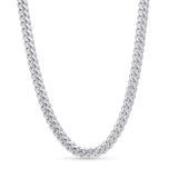 Men's Silver Miami Cuban Chain showcasing tightly interlocked links with a sleek silver finish.
