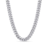 Men's Silver Miami Cuban Chain showcasing tightly interlocked links with a sleek silver finish.
