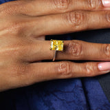 5 Carat Radiant Cut Yellow Diamond Ring
