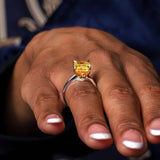 5 Carat Radiant Cut Yellow Diamond Ring