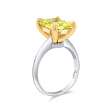 5 Carat Radiant Cut Yellow Diamond Ring