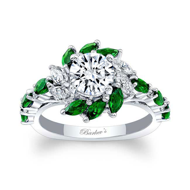 Barkev's Tsavorite Sunflower Engagement Ring 7992LTSV