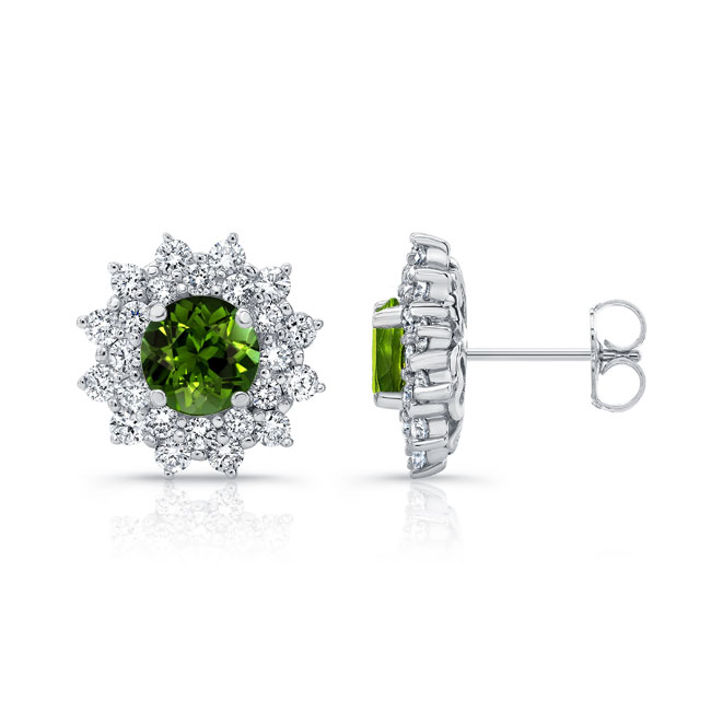 Barkev's Green Tourmaline Halo Studs GT-8050E