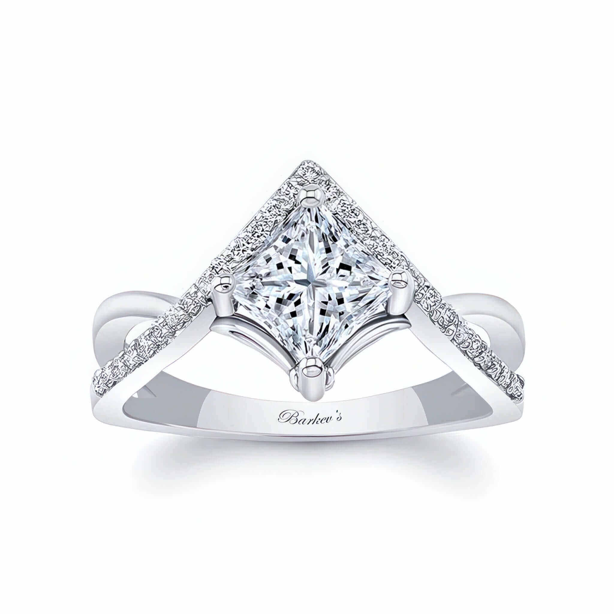 Barkev's Unique Princess Cut Engagement Ring 8242L