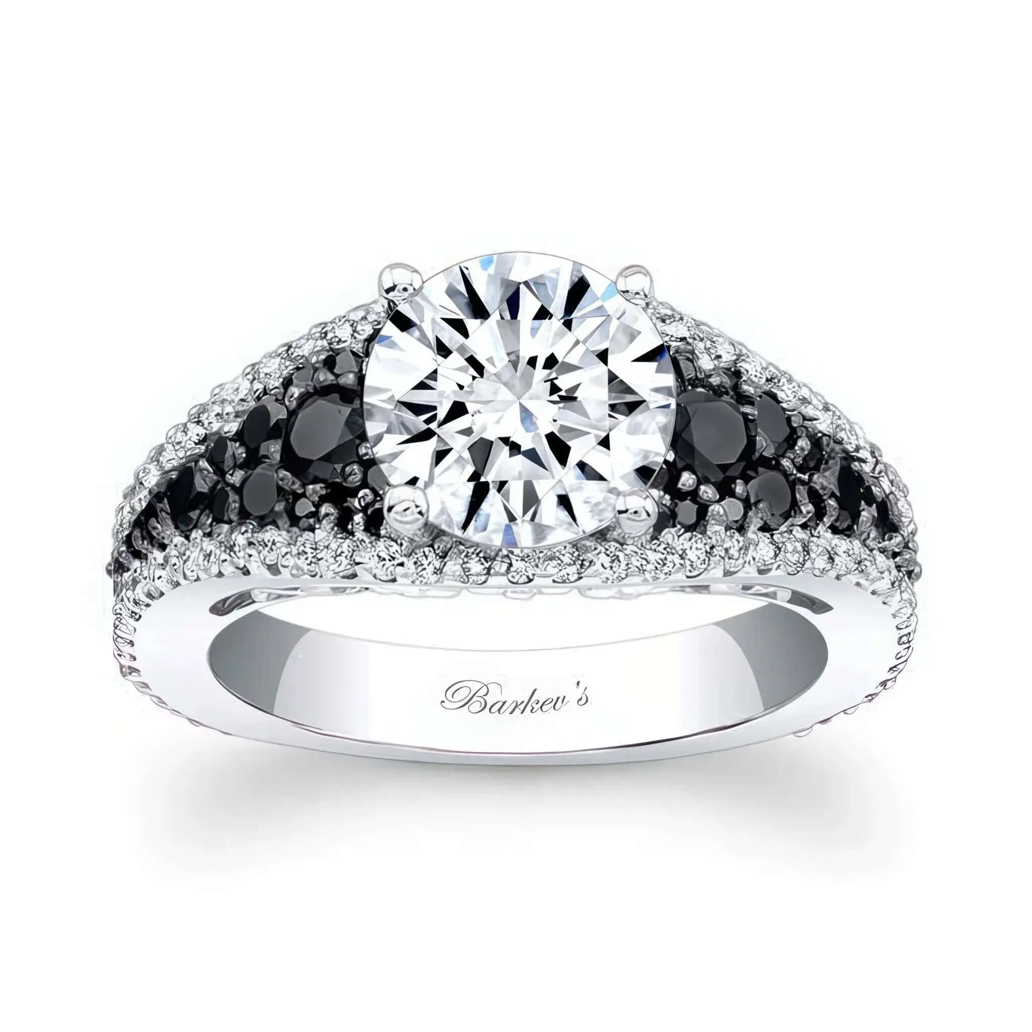 Vintage 1 Carat Black Diamond Accent Engagement Ring SKU: 7892LBK
