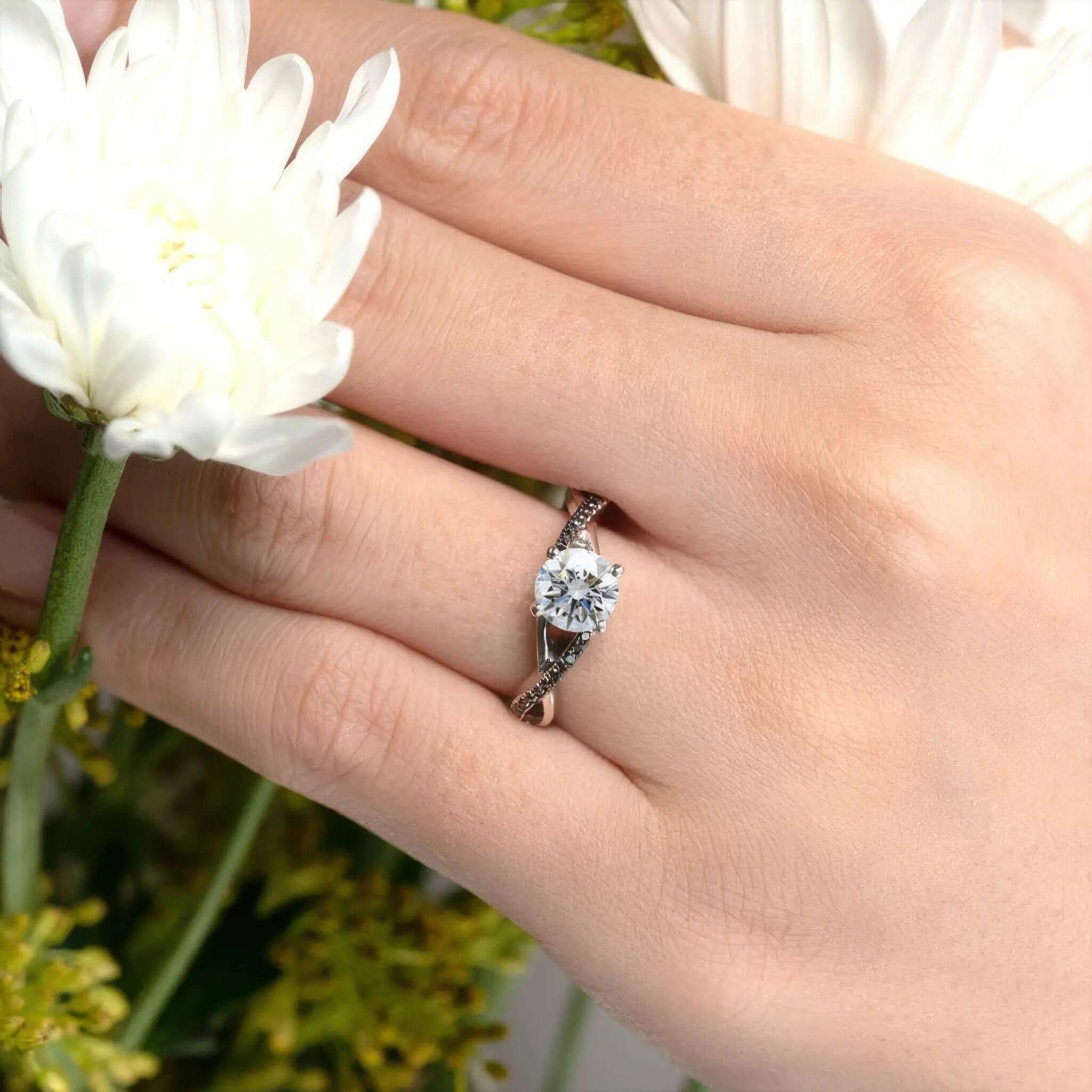 Simple Black Diamond Accent Ring SKU: 7728LBK