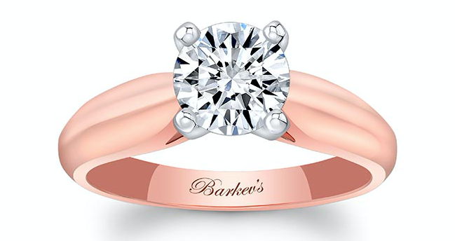 Rose gold diamond solitaire engagement ring