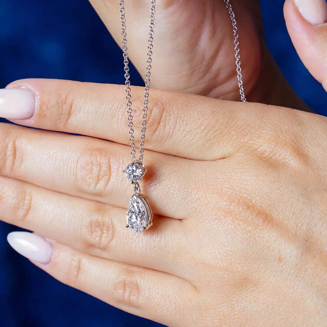 Barkev's Pear Shaped Lab Diamond Necklace 8305N