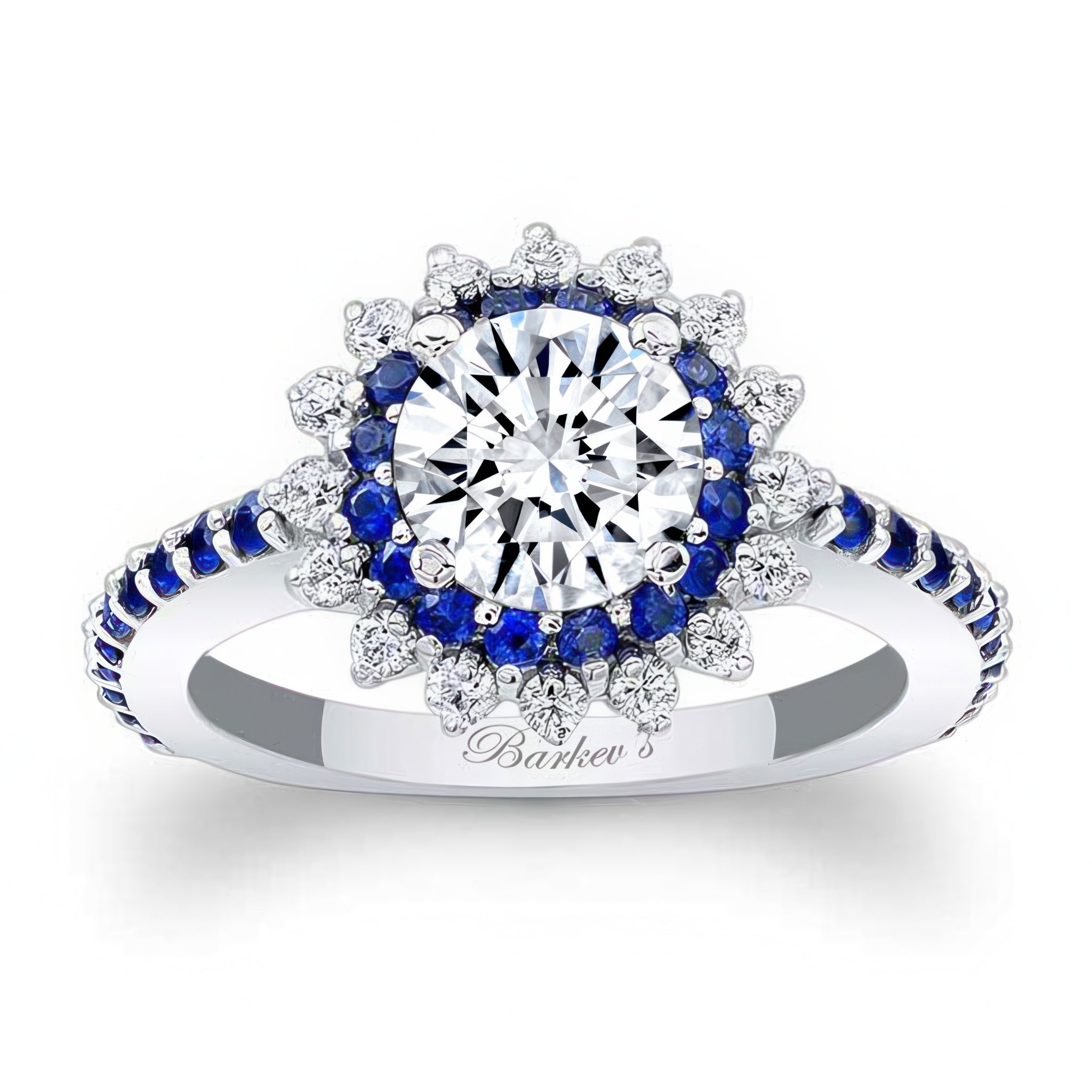 Barkev's Blue Sapphire Accent Sunflower Ring 7969LBS