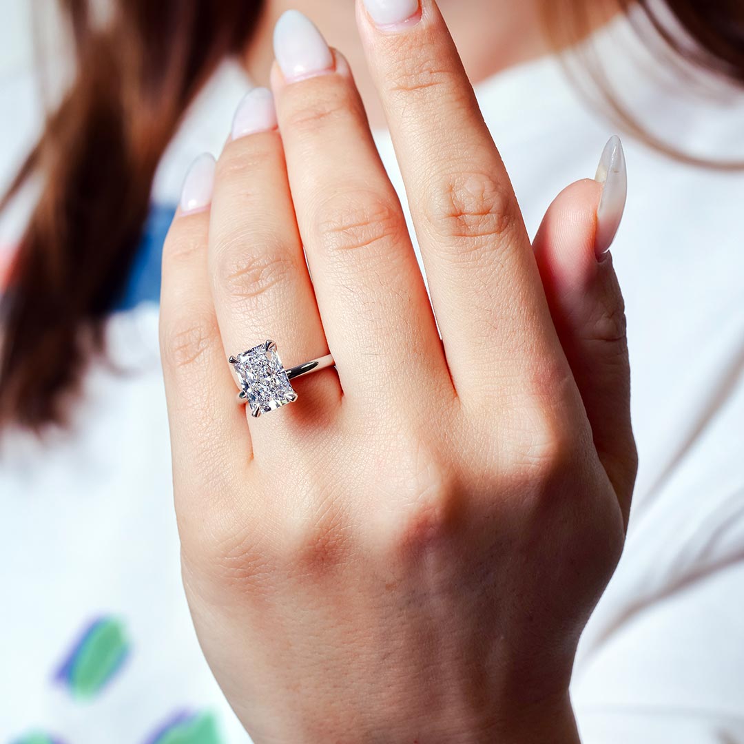 Barkev's 5 Carat Radiant Cut Diamond Solitaire Ring SKU# 8330l