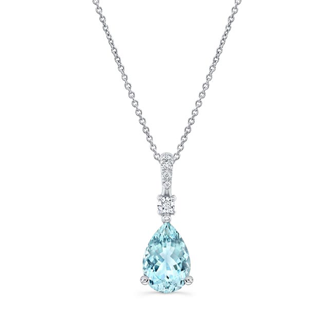 Barkev's Pear Shape Aquamarine And Diamond Necklace AQ-8172N