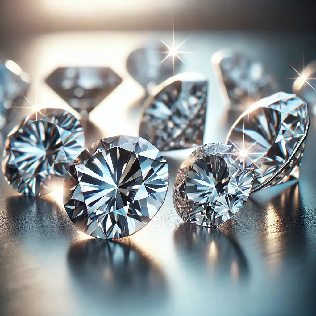 Various Diamonds On A Table