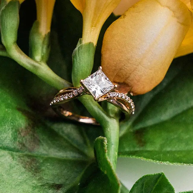 Barkev's Rose Gold Twisted Engagement Ring 8076L