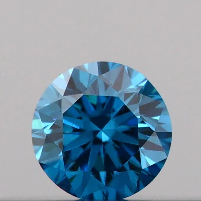0.11ct Round Lab Grown Diamond (Colour Fancy Vivid Blue, Clarity VS2, Cut VG, IGI Certified)