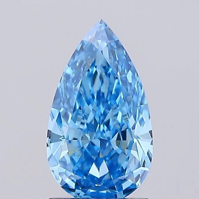 1.53ct Pear Lab Grown Diamond (Colour Fancy Vivid Blue, Clarity VVS2, IGI Certified)