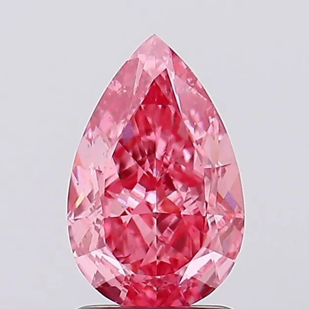 1.73ct Pear Lab Grown Diamond (Colour Fancy Vivid Pink, Clarity VS1, IGI Certified)