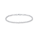 Silver Rolo Bracelet featuring interlocking circular links and a polished finish for versatile styling.