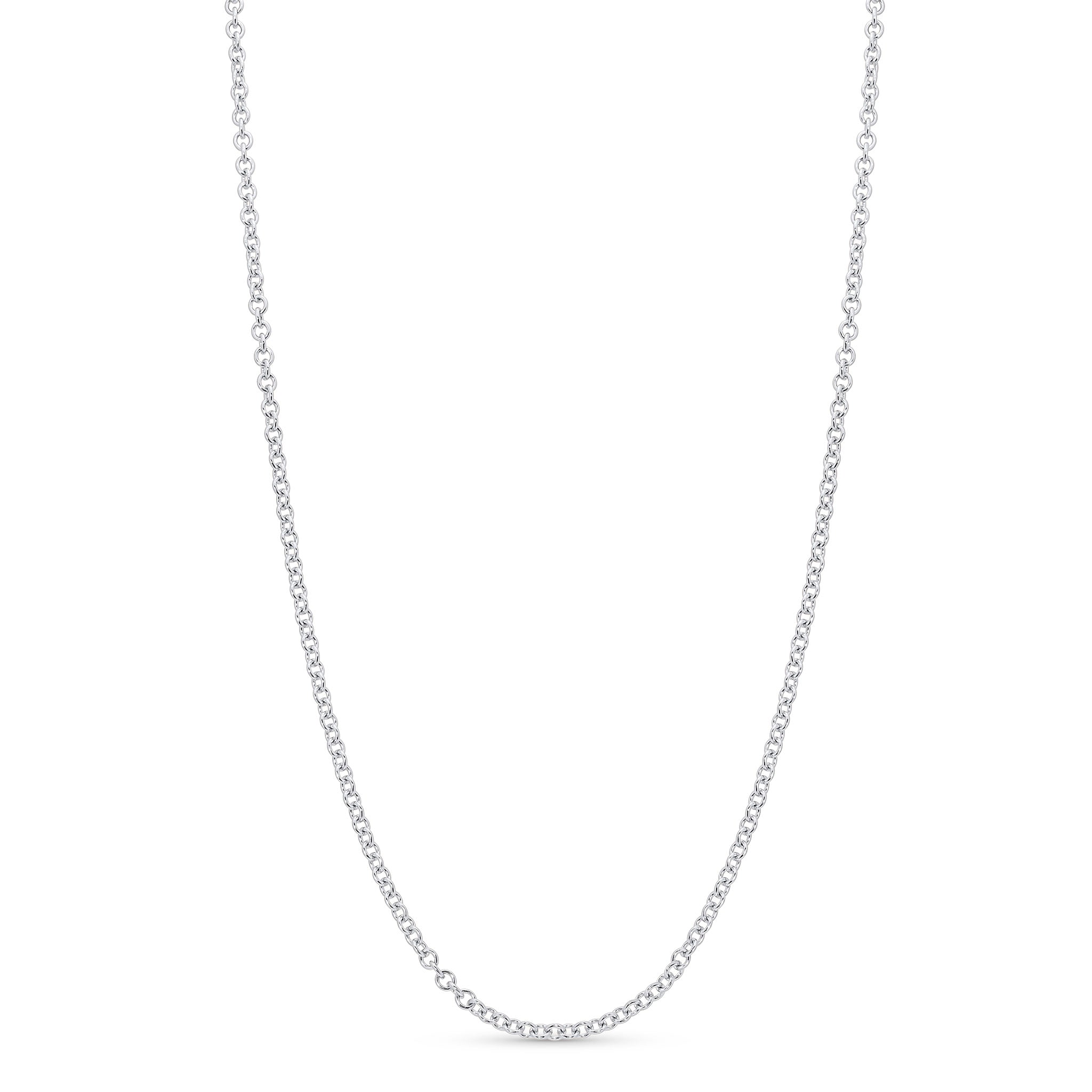 Silver Rolo Chain featuring polished sterling silver links and a timeless design.