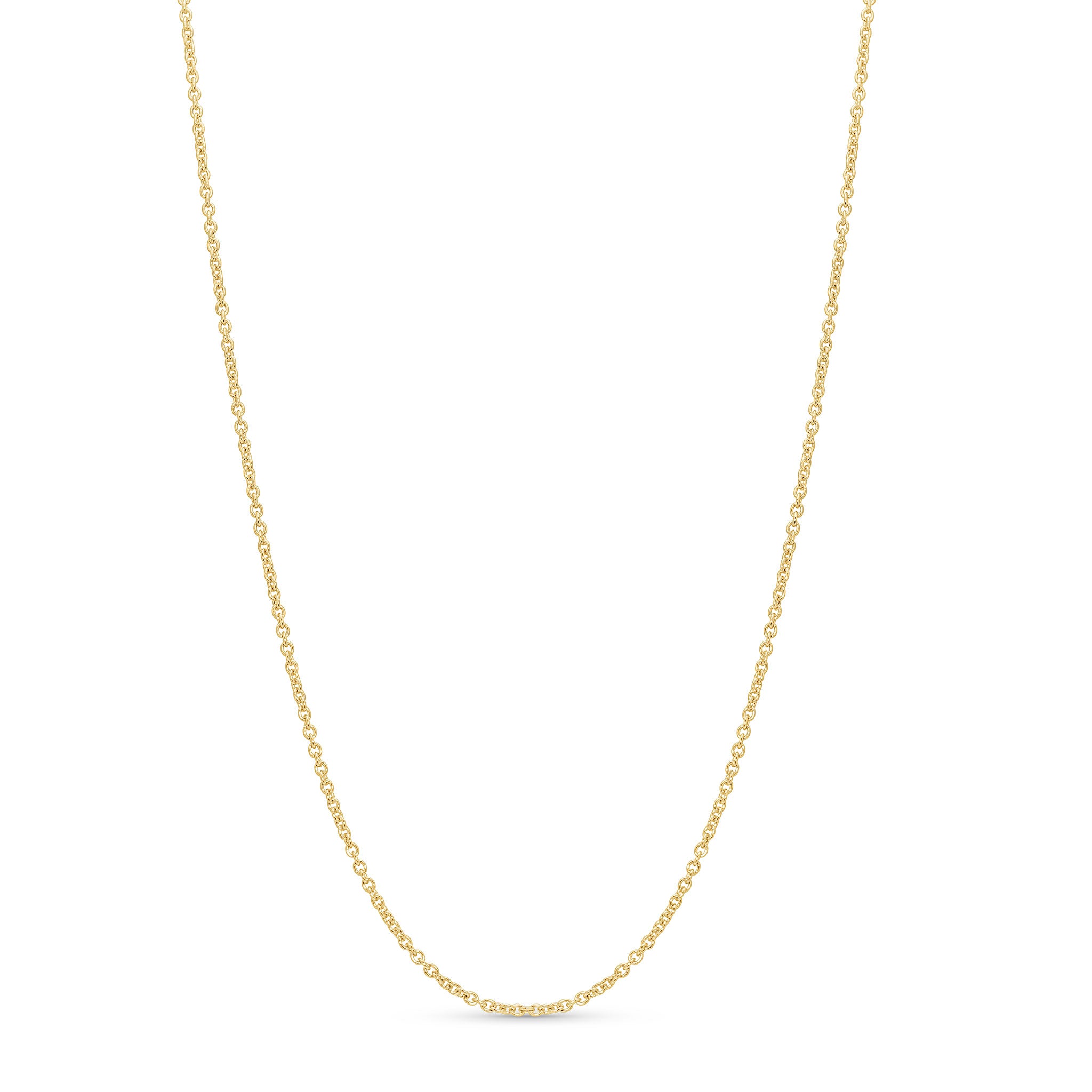 Vermeil Gold Rolo Chain showcasing a sophisticated and timeless design with rounded links.