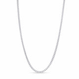 Men's Franco Silver Chain displayed on a white background, showcasing its elegant interlocking links and polished finish.