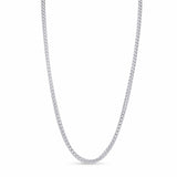 Men's Franco Silver Chain featuring interlocking square links and polished finish for everyday elegance.