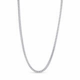 Men's Franco Silver Chain featuring interlocking square links and a polished sterling silver finish.