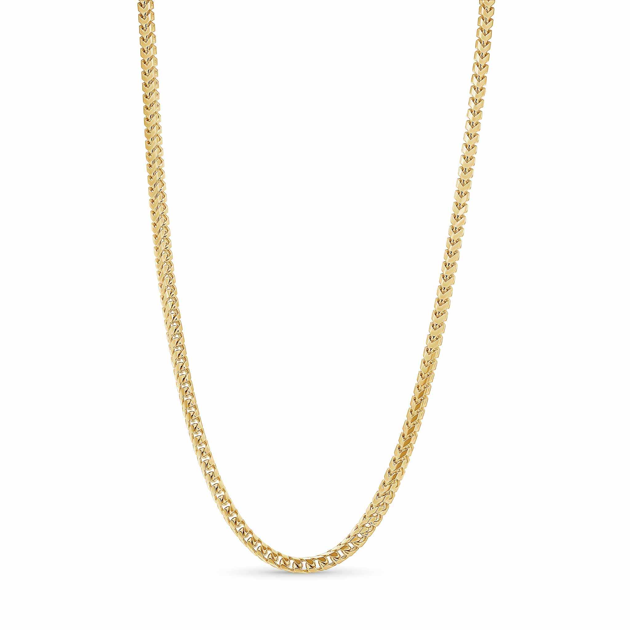 Men's Franco 18K Gold Vermeil Chain showcasing robust interlocking links with a luxurious gold vermeil finish.